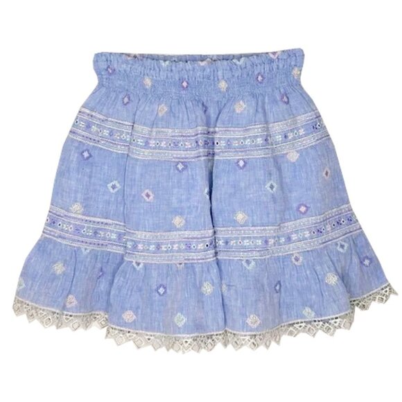 🔥 TEMPTATION POSITANO Chiesa Nuova embroidered Linen skirt MADE IN ITALY small - Picture 1 of 11